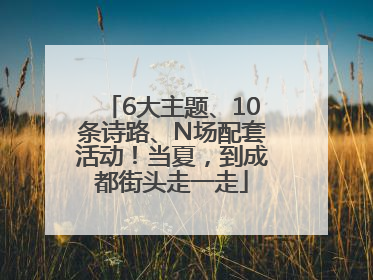 6大主题、10条诗路、N场配套活动！当夏，到成都街头走一走